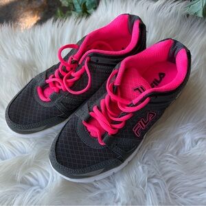 Fila Gray and Hot Pink Training Running Lace Up Sneakers